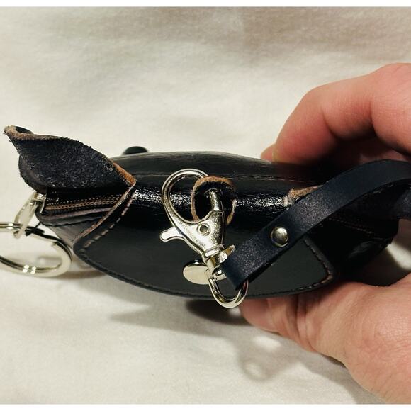 Black Cat Leather Wristlet Wallet Change Coin Purse Zip Closure Charm Kitten Pet - Picture 6 of 8